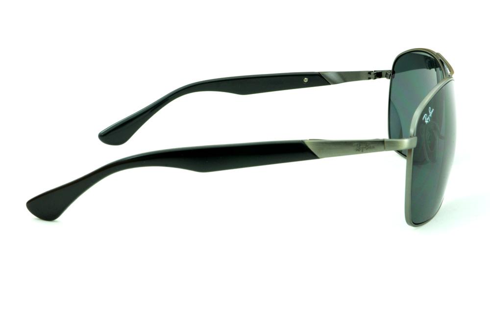 Óculos de sol masculino Ray-Ban quadrado em metal cinza grafite modelo clássico