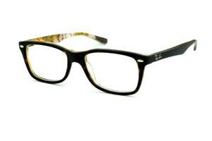Óculos de grau Ray-Ban acetato demi tartaruga fosco com haste estampada camuflada