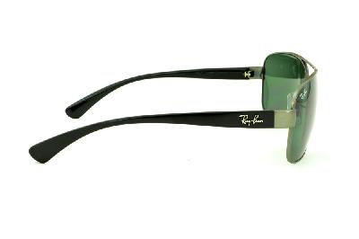 Óculos Ray-Ban de Sol metal chumbo escovado e hastes preta com lentes verde