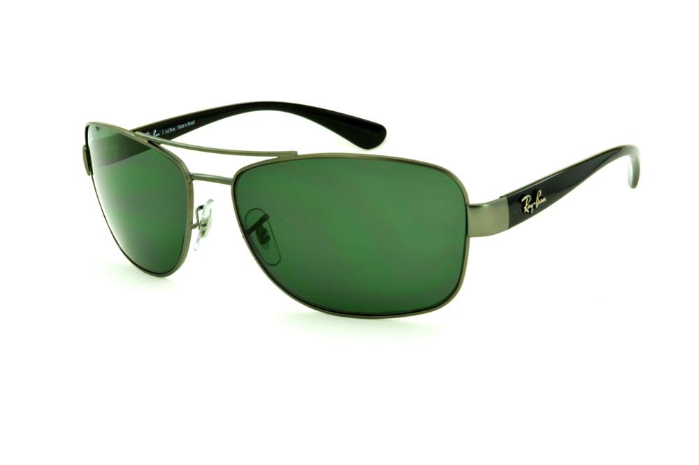 Óculos Ray-Ban RB3518 chumbo lente verde e haste preta