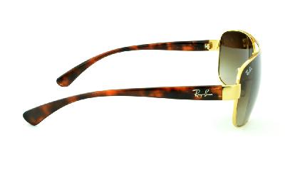 Óculos Ray-Ban de Sol RB 3518 dourado lente degradê e haste efeito onça demi tartaruga