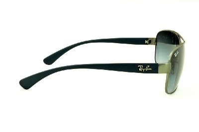 Óculos Ray-Ban de Sol metal grafite escovado lentes degradê e hastes azul petróleo