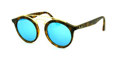 Óculos Ray-Ban de Sol Gatsby Small tartaruga fosco com lente espelhada azul