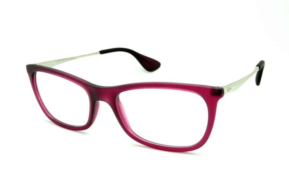 Óculos Ray-Ban RB7041 de grau rosa queimado hastes metal feminina