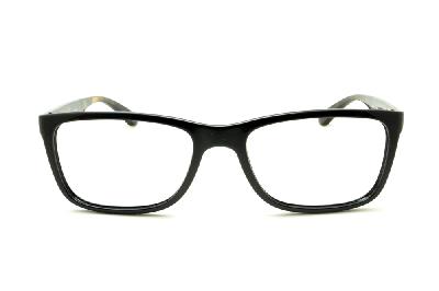 Óculos de grau Ray-Ban armação quadrada feminina e masculina acetato preto haste marrom efeito onça RB 7027
