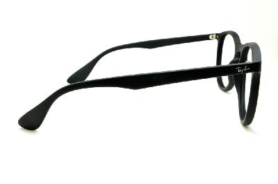 Armação de óculos de grau redondo Ray-Ban acetato preto fosco emborrachado para homens e mulheres