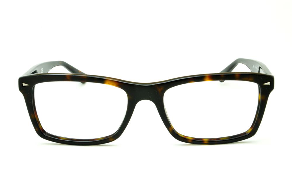 Armação de óculos de grau Ray-Ban quadrado masculino e feminino em acetato marrom demi tartaruga efeito onça