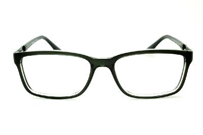 Óculos Tecnol preto e transparente com haste grafite flexível de mola