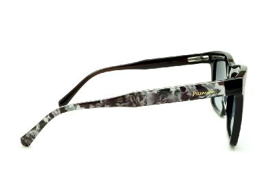 Óculos de Sol Ana Hickmann HI 9010 Floral em acetato preto e haste estampada