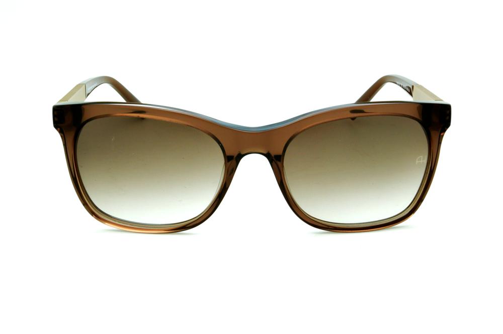 Óculos de Sol Ana Hickmann HI 9198 em acetato marrom e haste giratória colorido/dourada