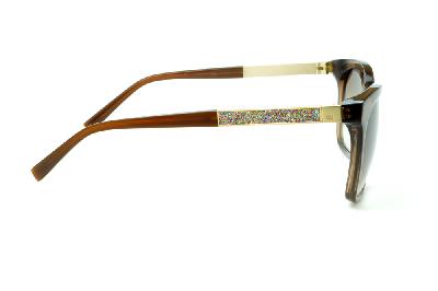 Óculos de Sol Ana Hickmann HI 9198 em acetato marrom e haste giratória colorido/dourada