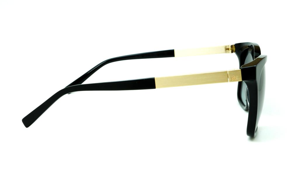 Óculos de Sol Ana Hickmann acetato preto e dourado para mulheres