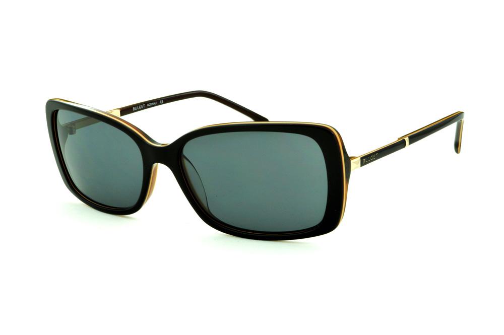 Óculos Bulget BG9062 marrom escuro friso bege detalhe dourado