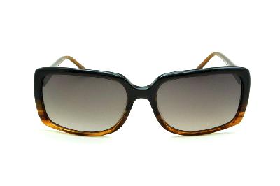 Óculos de Sol Bulget marrom mesclado preto e dourado com strass cristal quadrado feminino