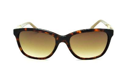 Óculos de Sol Bulget marrom tartaruga efeito onça com haste areia dourado feminino modelo gatinho