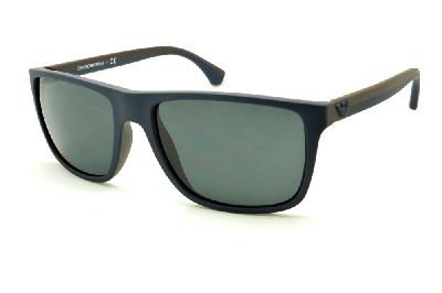 Óculos Emporio Armani EA 4033 de Sol azul e marrom com haste efeito borracha