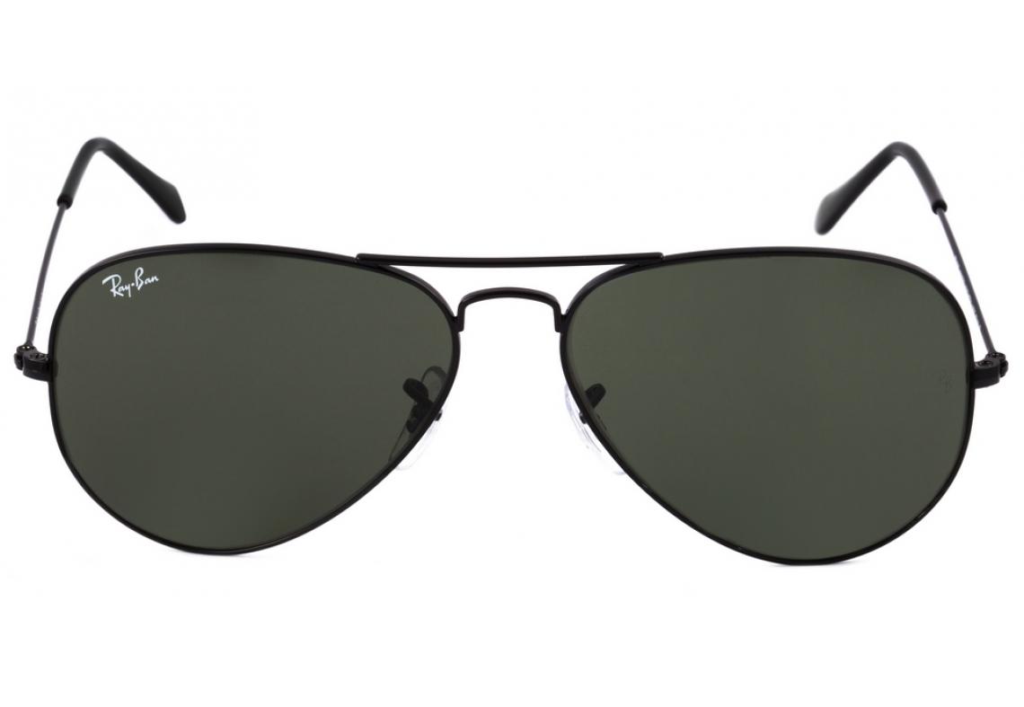 Óculos Ray-Ban Aviador RB 3025 preto com lente preta tamanho 58